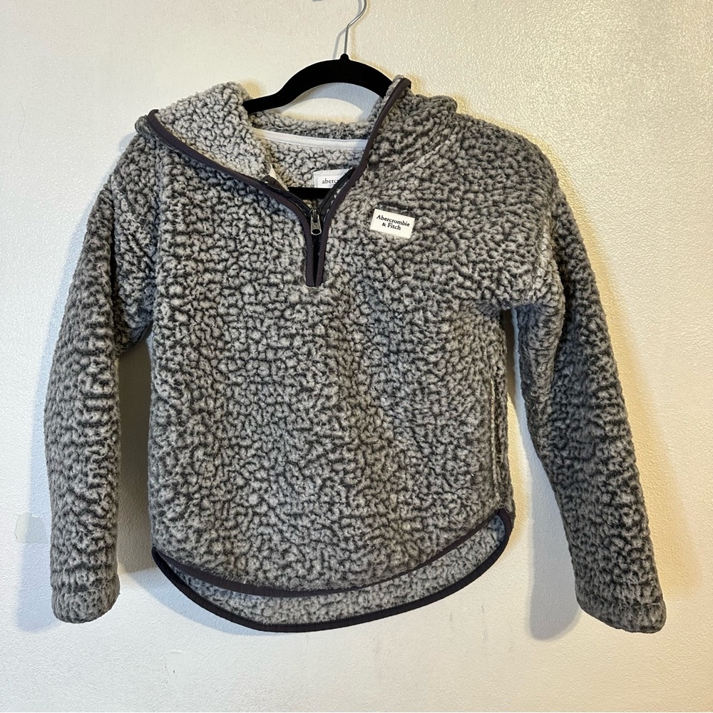 Abercrombie Kids Gray Sherpa Hoodie